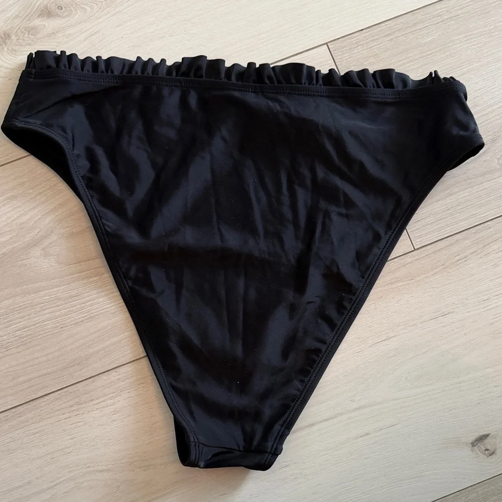 Black Ruffled Bikini Bottom - Picture 4 of 4